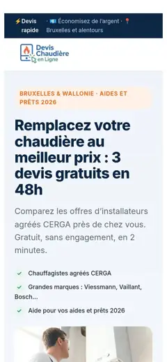 Devis Chaudière en Ligne sur mobile