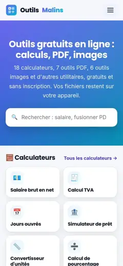 Outils Malins sur mobile